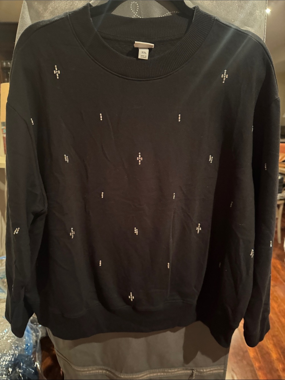 a new day Black Top with White Brand Tag